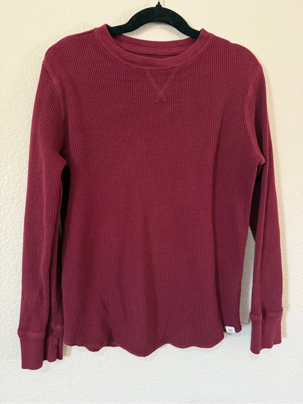 GAP Kids Waffle Crew Neck Sweater - Maroon